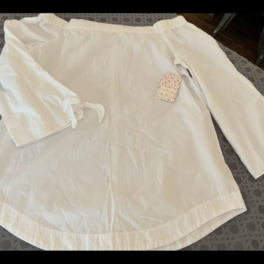Free People white off-the-shoulder top/tunic